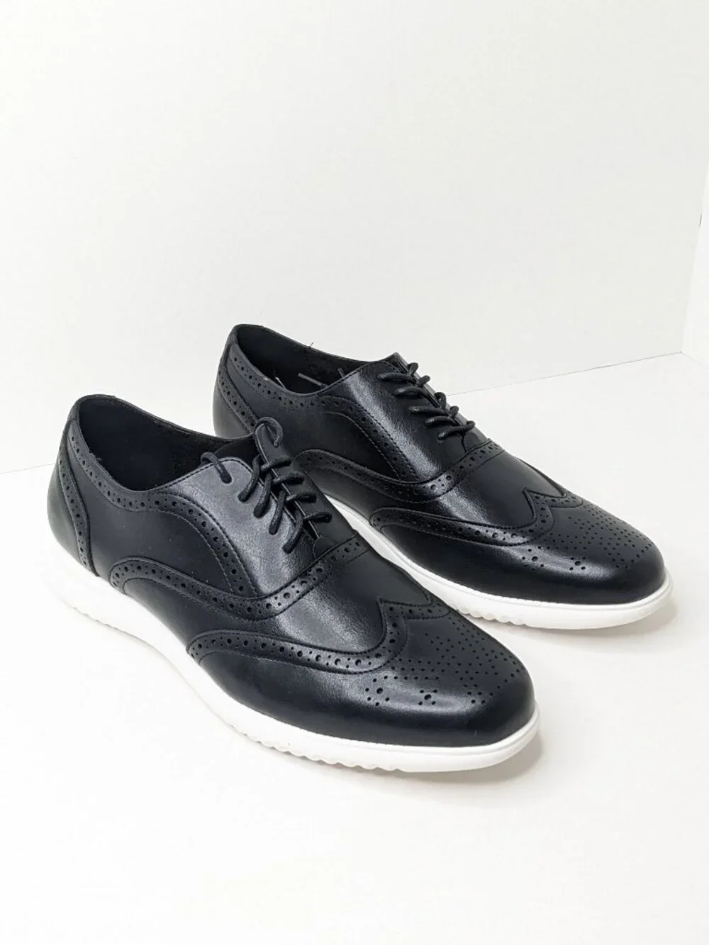 Kenneth Cole Unlisted Nio Wing Tip Oxfords Black Mens 11.5